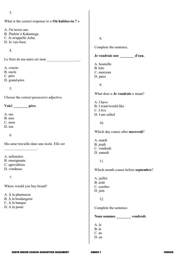 Preview page Grade-7-French-Activity-End-Term-3-Exam-2026_6777_1.jpg