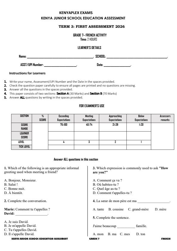 Preview page Grade-7-French-Activity-Term-3-Opener-Exam-2026_6504_0.jpg