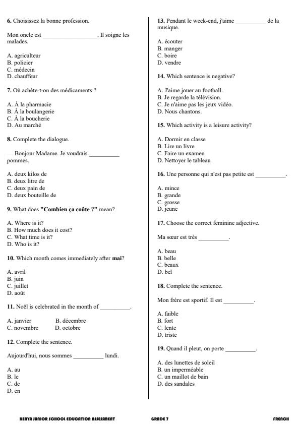 Preview page Grade-7-French-Activity-Term-3-Opener-Exam-2026_6504_1.jpg