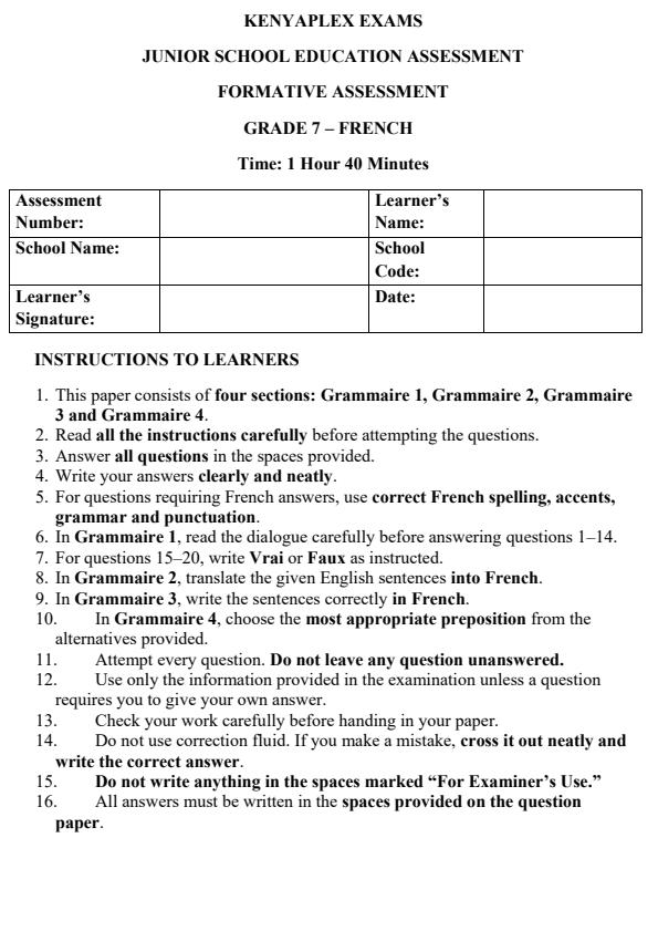 Preview page Grade-7-French-End-Term-3-Set-2-Exam-2026_7192_0.jpg