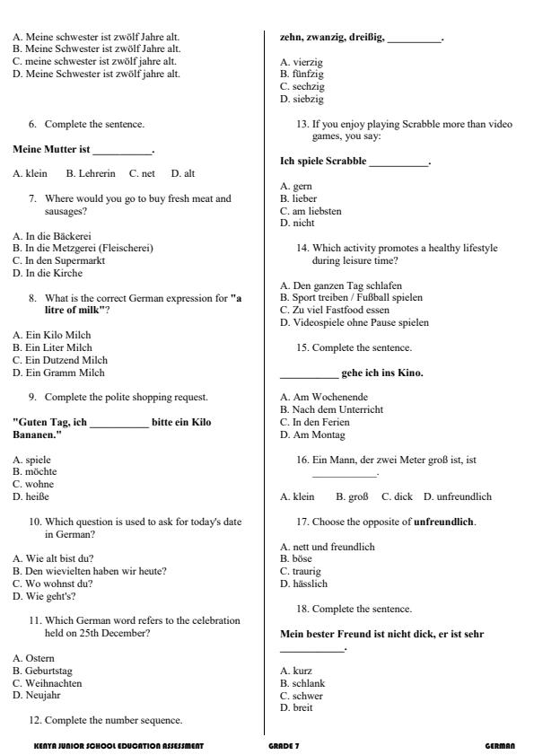 Preview page Grade-7-German-Activity-Term-3-Opener-Exam-2026_6505_1.jpg