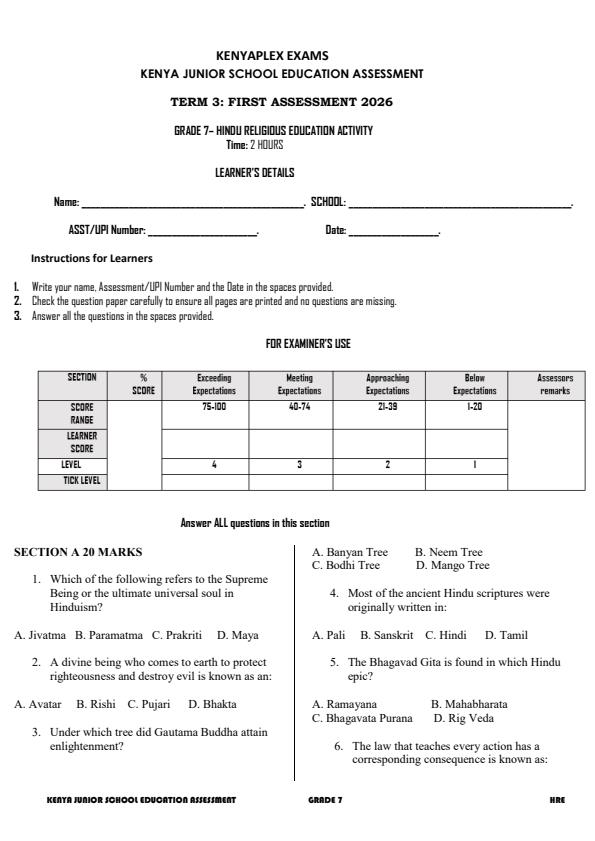 Preview page Grade-7-Hindu-Religious-Education-Activity-Term-3-Opener-Exam-2026_6506_0.jpg