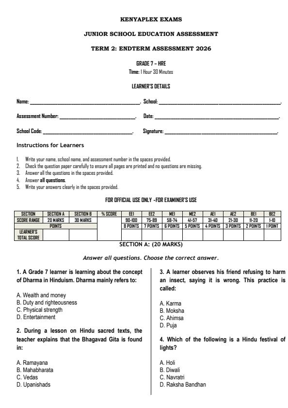 Preview page Grade-7-Hindu-Religious-Education-End-Term-2-Exam-2026_6087_0.jpg