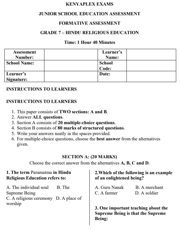 Preview page Grade-7-Hindu-Religious-Education-End-Term-3-Set-2-Exam-2026_7194_0.jpg