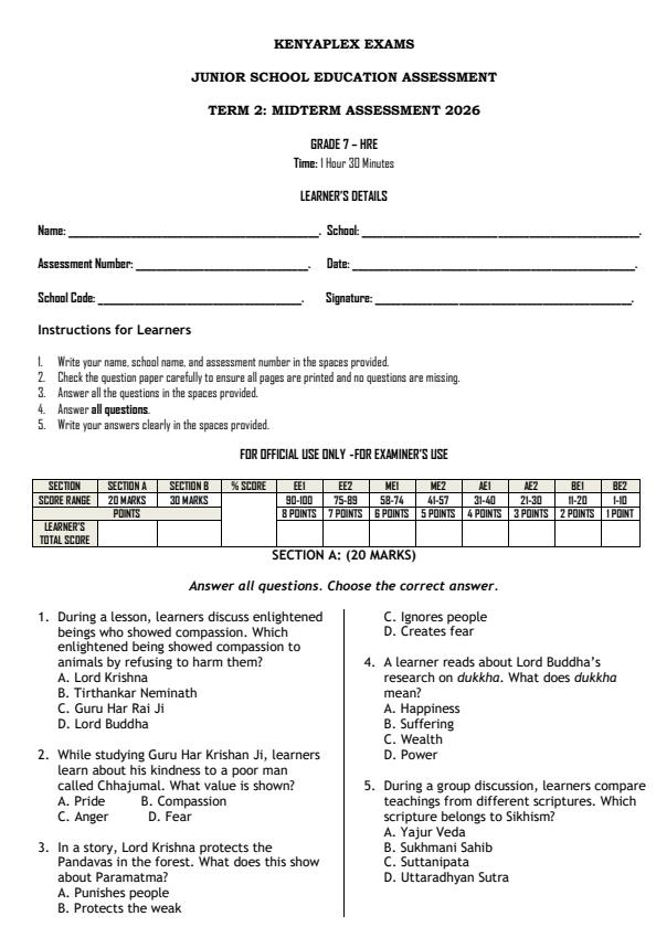 Preview page Grade-7-Hindu-Religious-Education-Mid-Term-2-Exam-2026_5868_0.jpg