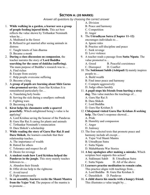 Preview page Grade-7-Hindu-Religious-Education-Term-1-Opener-Exam-2026_4984_1.jpg