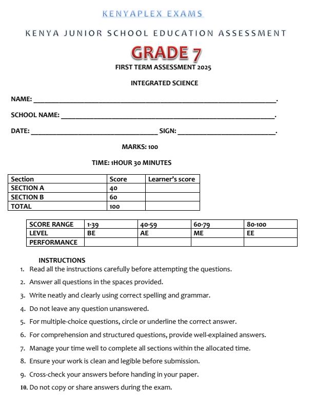 Preview page Grade-7-Integrated-Science-End-of-Term-1-Examination-2025_3826_0.jpg