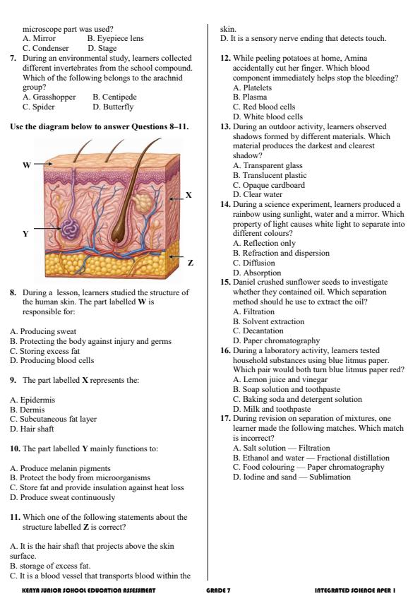 Preview page Grade-7-Integrated-Science-Paper-1-Activity-Term-3-Opener-Exam-2026_6507_1.jpg