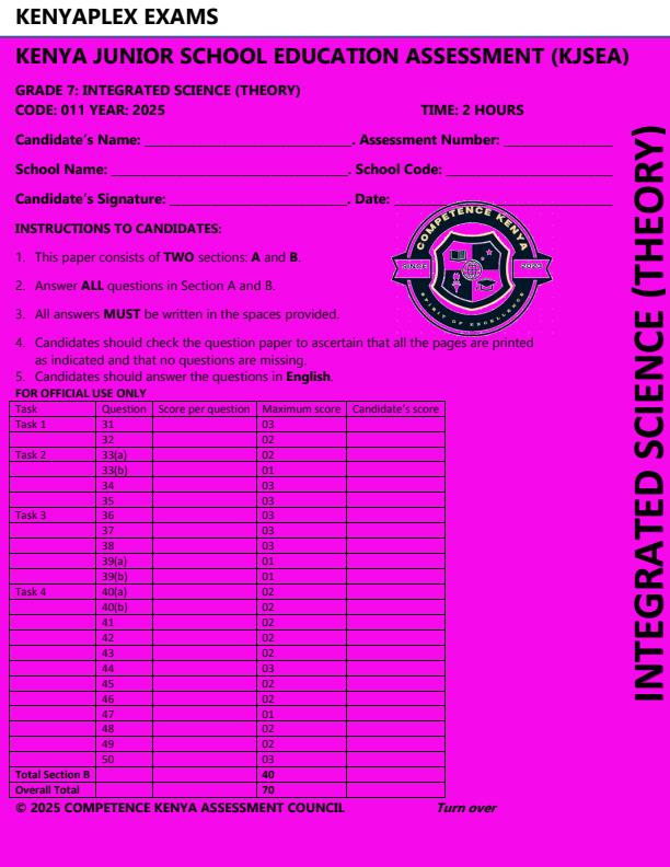 Preview page Grade-7-Integrated-Science-Paper-1-End-of-Term-3-Exam-2025_4807_0.jpg