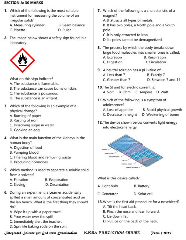 Preview page Grade-7-Integrated-Science-Paper-1-End-of-Term-3-Exam-2025_4807_1.jpg