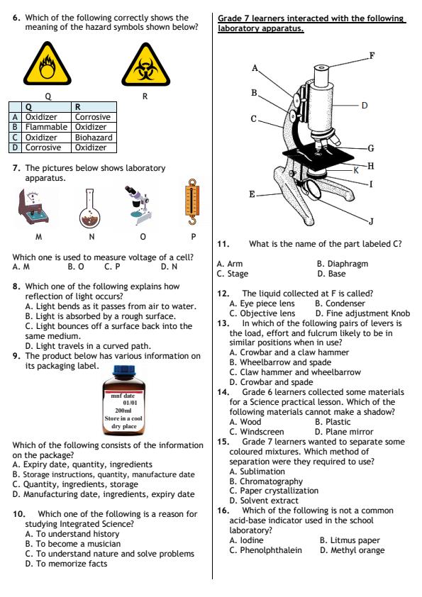 Preview page Grade-7-Integrated-Science-Paper-1-Mid-Term-2-Exam-2026_5869_1.jpg