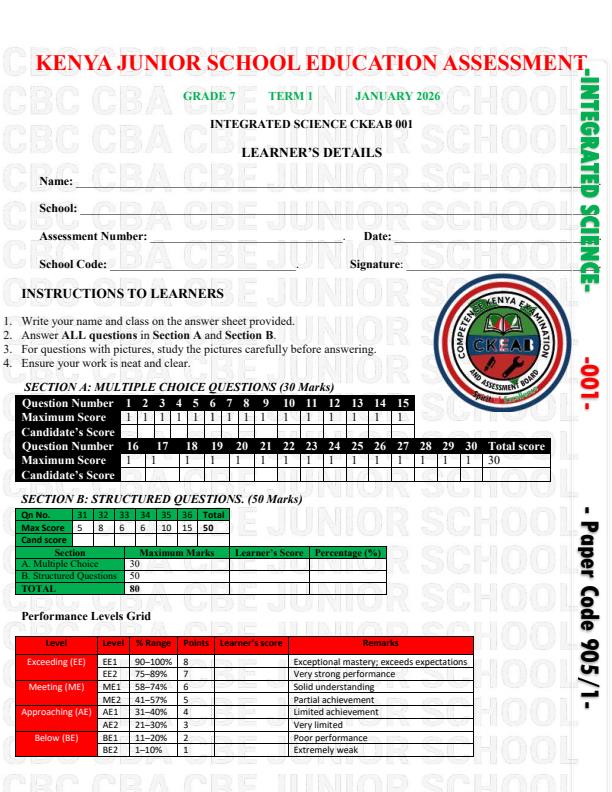 Preview page Grade-7-Integrated-Science-Paper-1-Opener-Exam-Term-1-2026_4976_0.jpg