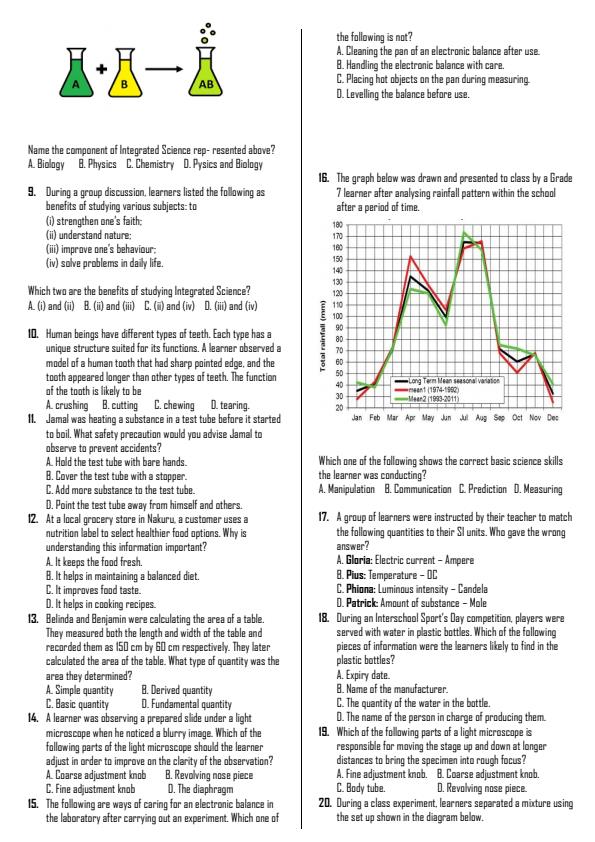 Preview page Grade-7-Integrated-Science-Paper-1-Term-2-Opener-Exam-2026_5600_1.jpg