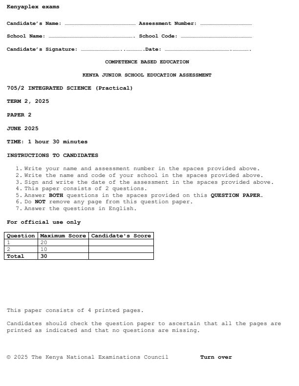 Preview page Grade-7-Integrated-Science-Paper-2-Mid-Term-2-Exam-2025_4155_0.jpg