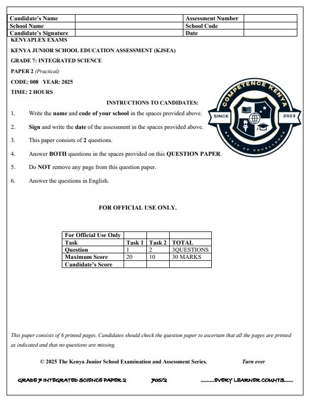 Preview page Grade-7-Integrated-Science-Paper-2-Term-3-Opener-Exam-2025_4536_0.jpg