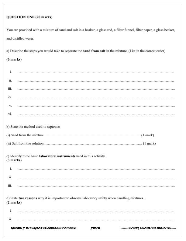 Preview page Grade-7-Integrated-Science-Paper-2-Term-3-Opener-Exam-2025_4536_1.jpg