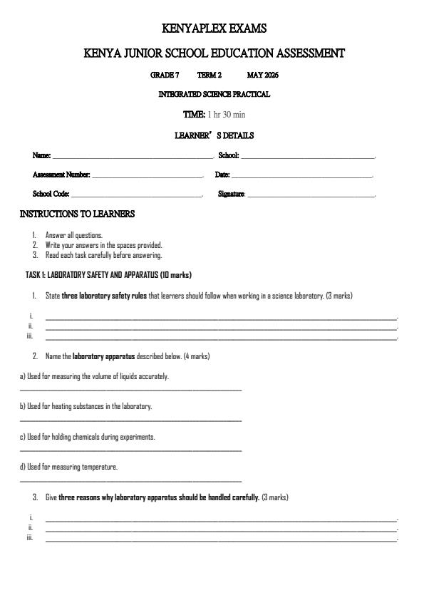 Preview page Grade-7-Integrated-Science-paper-2-Term-2-Opener-Exam-2026_5601_0.jpg