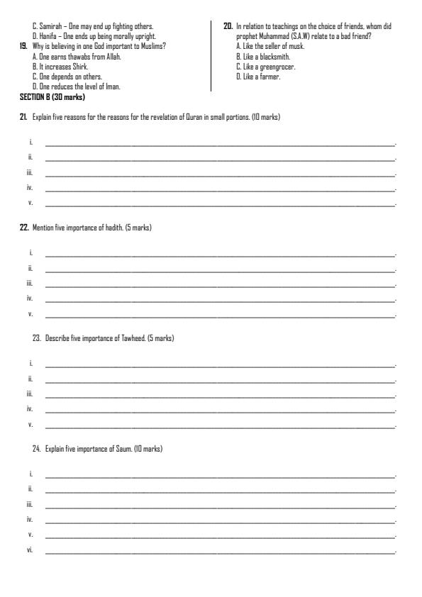 Preview page Grade-7-Islamic-Religious-Education-Term-2-OPener-Exam-2026_5602_1.jpg