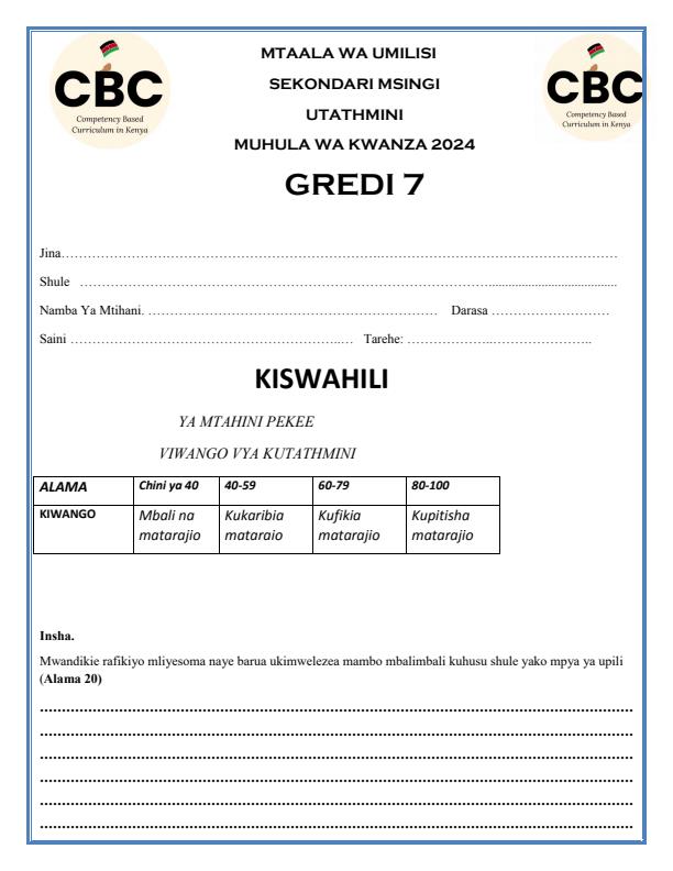 Preview page Grade-7-Kiswahili-Mid-Term-1-Exam-2024-Set-1_2093_0.jpg