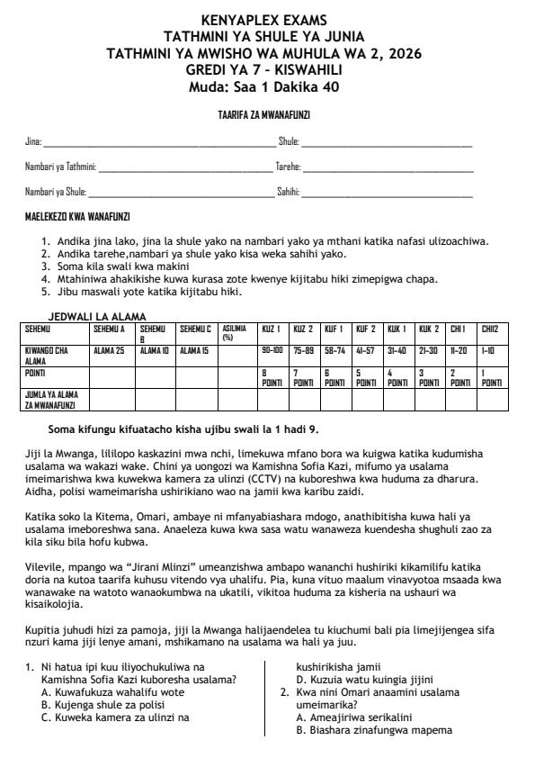 Preview page Grade-7-Kiswahili-Paper-1-End-Term-2-Exam-2026_6164_0.jpg