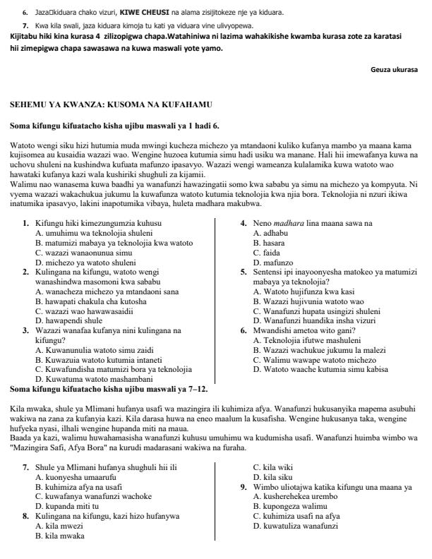 Preview page Grade-7-Kiswahili-Paper-1-Mid-Term-1-Exam-2026_5073_1.jpg