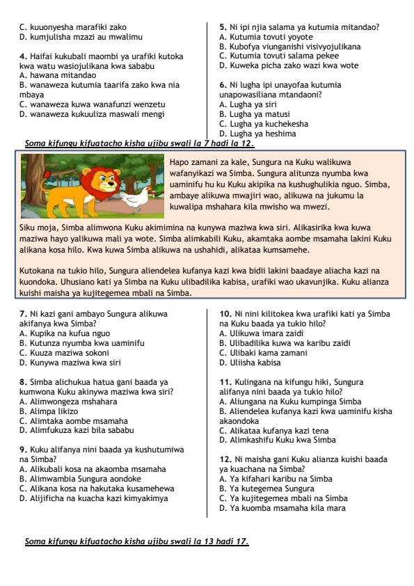Preview page Grade-7-Kiswahili-Paper-1-Mid-Term-2-Exam-2026_5872_1.jpg
