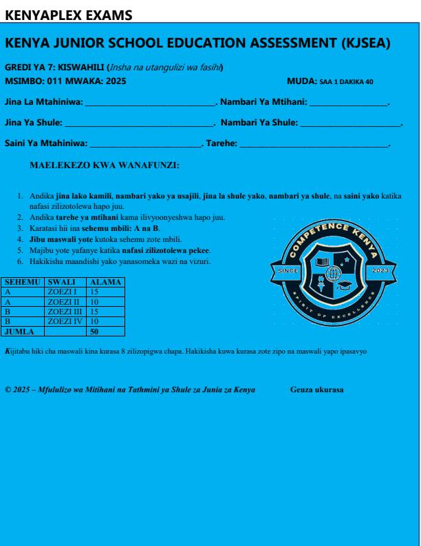 Preview page Grade-7-Kiswahili-Paper-2-End-of-Term-3-Exam-2025_4811_0.jpg