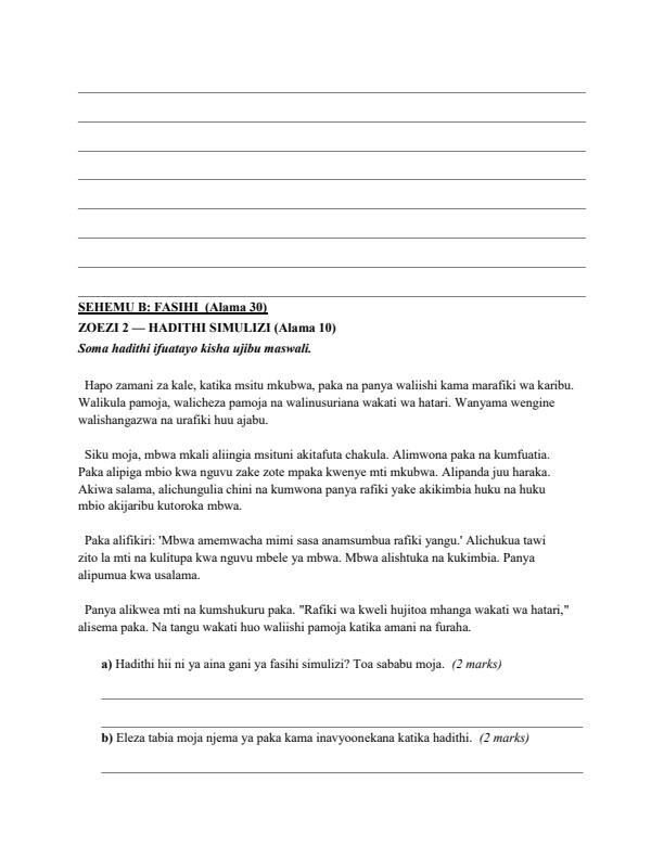 Preview page Grade-7-Kiswahili-Paper-2-July-Assessment-Examination-2026_6329_1.jpg
