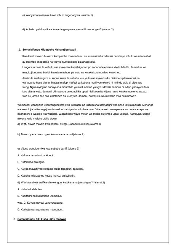 Preview page Grade-7-Kiswahili-Term-1-Opener-Exam-2025_3454_1.jpg