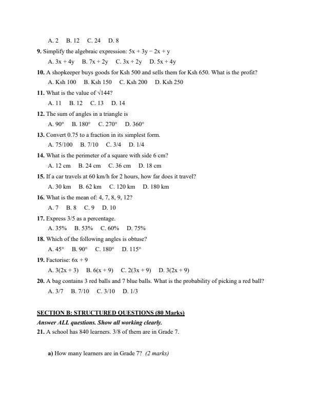 Preview page Grade-7-Mathematics-July-Assessment-Examination-2026_6330_1.jpg