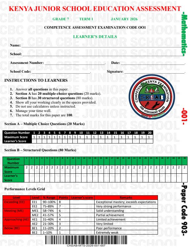 Preview page Grade-7-Mathematics-Term-1-Opener-Exam-2026_4981_0.jpg