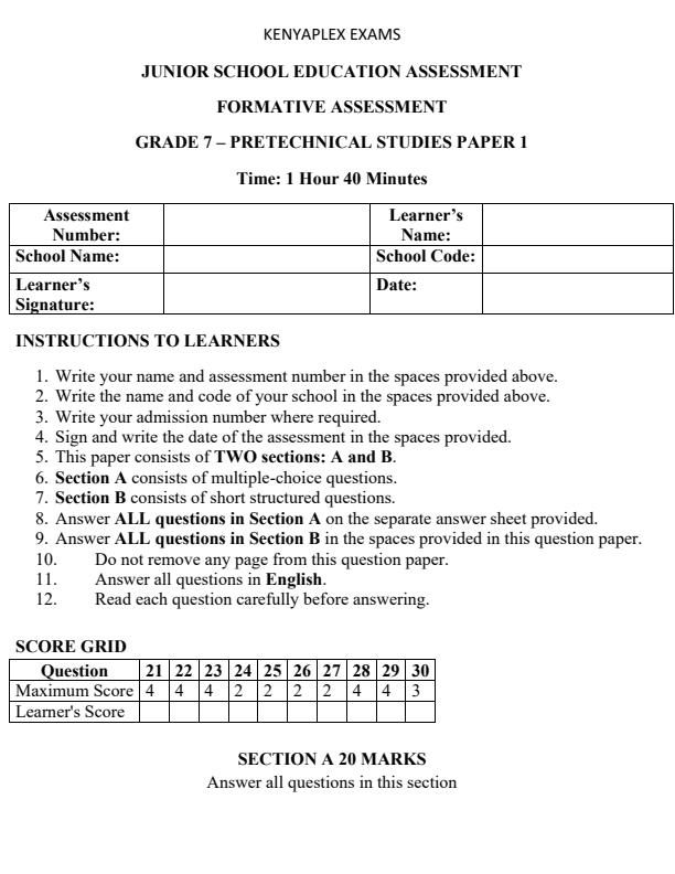 Preview page Grade-7-Pre-Technical-Studies-End-Term-3-Set-2-Exam-2026_7202_0.jpg