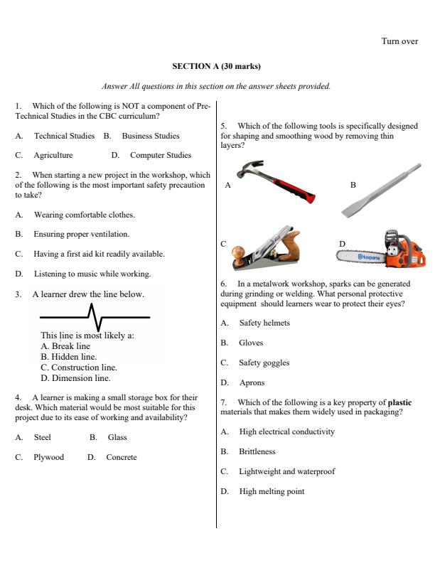 Preview page Grade-7-Pre-Technical-Studies-Paper-1-End-of-Term-2-Exam-2025_4399_1.jpg