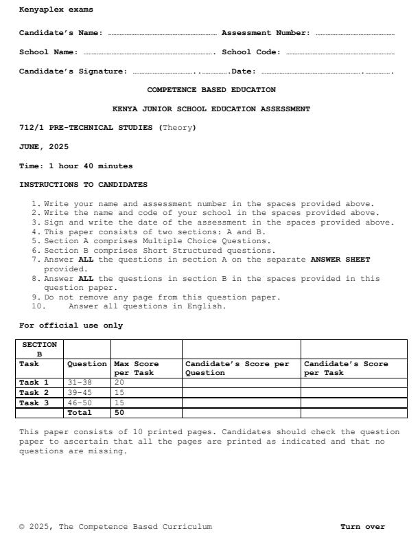 Preview page Grade-7-Pre-Technical-Studies-Paper-1-Mid-Term-2-Exam-2025_4160_0.jpg
