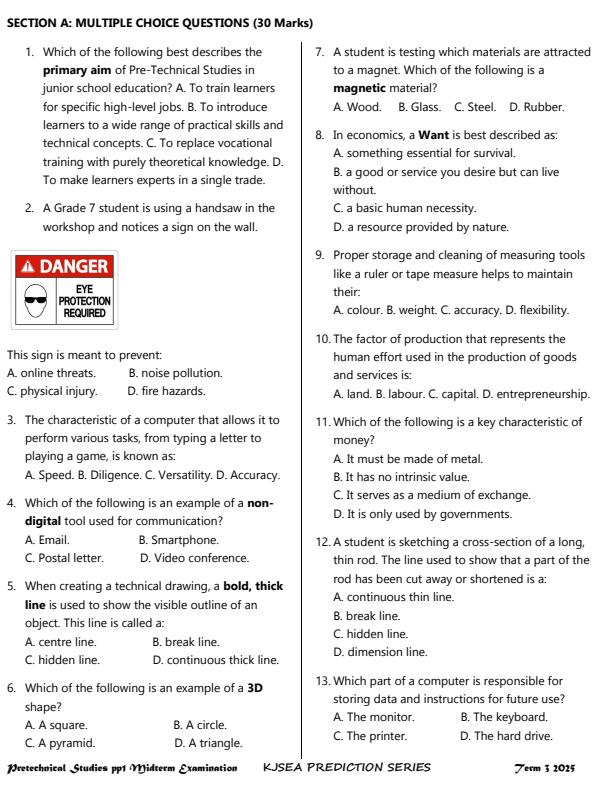 Preview page Grade-7-Pre-Technical-Studies-Paper-1-Mid-Term-3-Exam-2025_4667_1.jpg