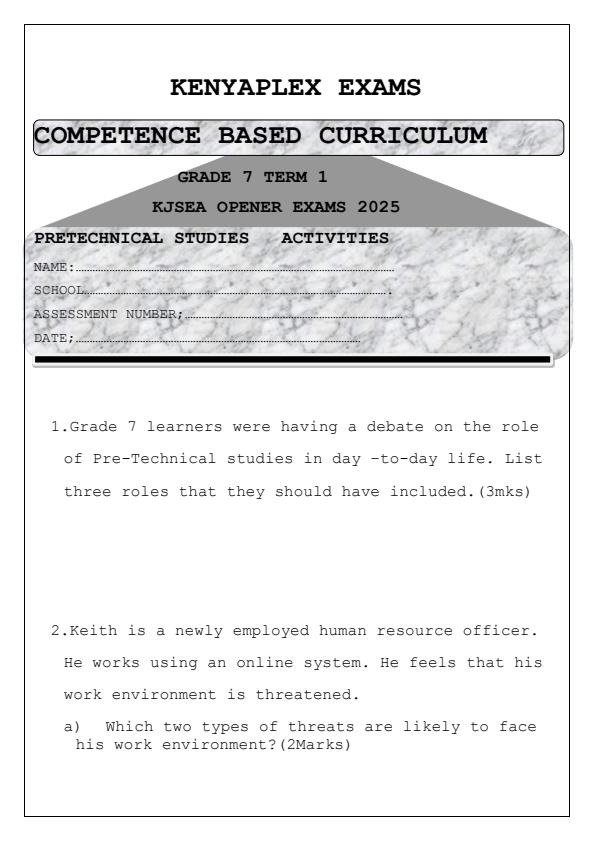 Preview page Grade-7-Pre-Technical-Studies-Term-1-Opener-Exam-2025_3456_0.jpg