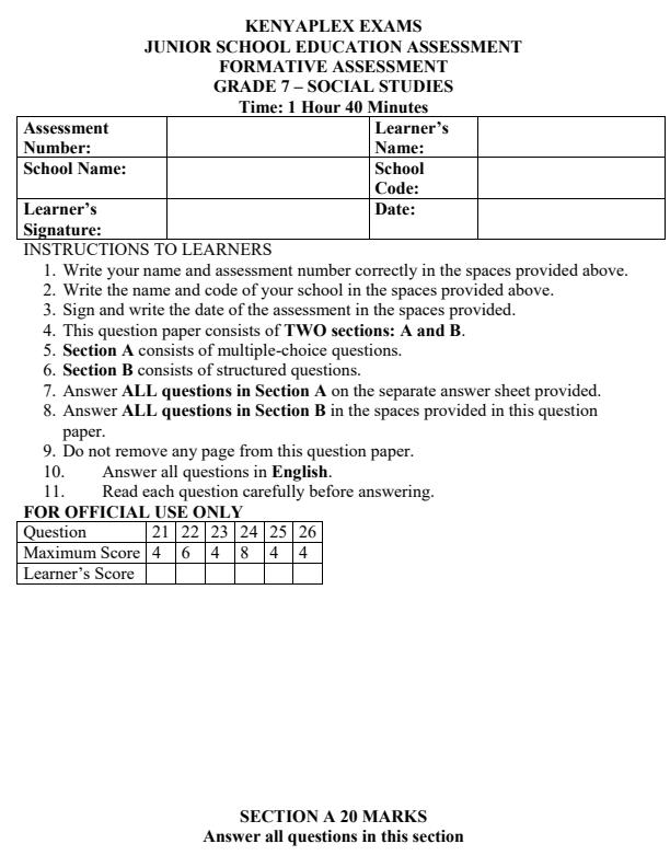 Preview page Grade-7-Social-Studies-End-Term-3-Set-2-Exam-2026_7203_0.jpg