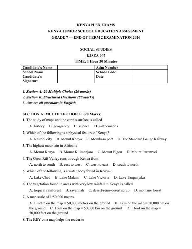 Preview page Grade-7-Social-Studies-July-Assessment-Examination-2026_6332_0.jpg