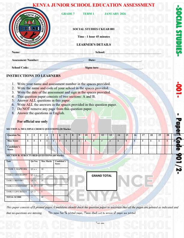 Preview page Grade-7-Social-Studies-Term-1-Opener-Exam-2026_4983_0.jpg
