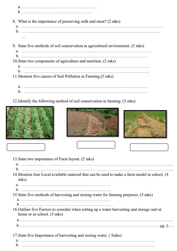 Preview page Grade-8-Agriculture-and-Nutrition-End-of-May-Assessment-Test-2024_2539_2.jpg