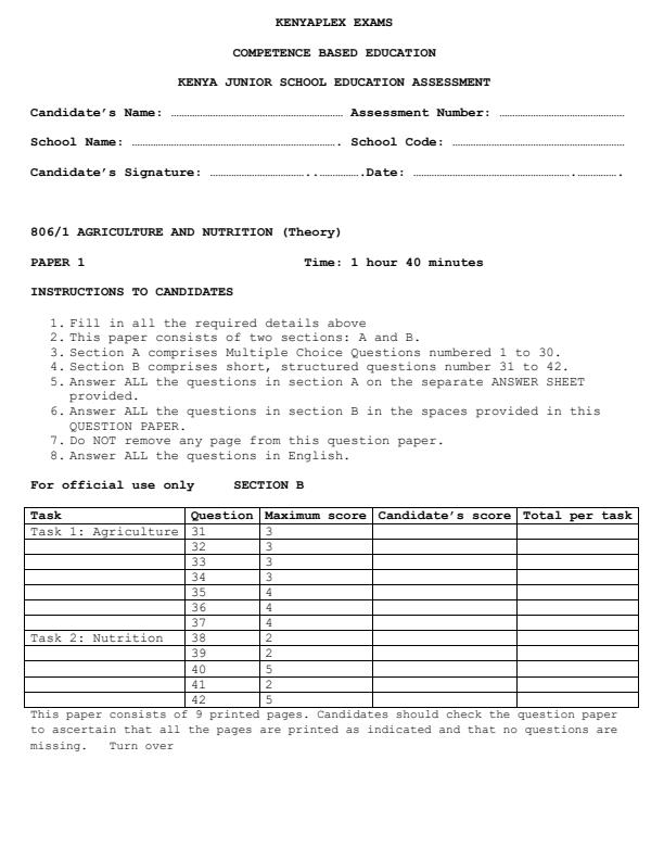 Preview page Grade-8-Agriculture-and-Nutrition-Paper-1-End-Term-3-Exam-2026_6788_0.jpg