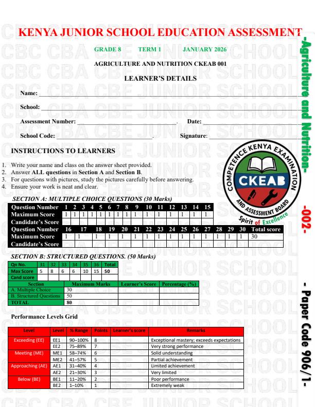 Preview page Grade-8-Agriculture-and-Nutrition-Term-1-Opener-Exam-2026_4985_0.jpg