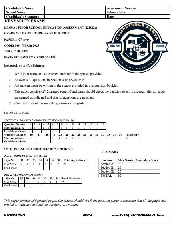 Preview page Grade-8-Agriculture-and-Nutrition-Term-3-Opener-Exam-2025_4544_0.jpg