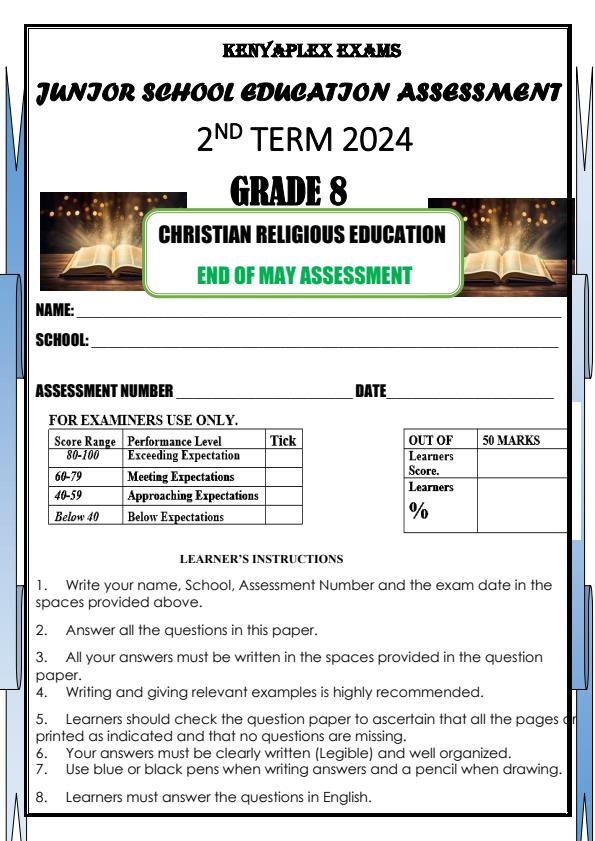 Preview page Grade-8-CRE-End-of-May-Assessment-Test-2024_2541_0.jpg