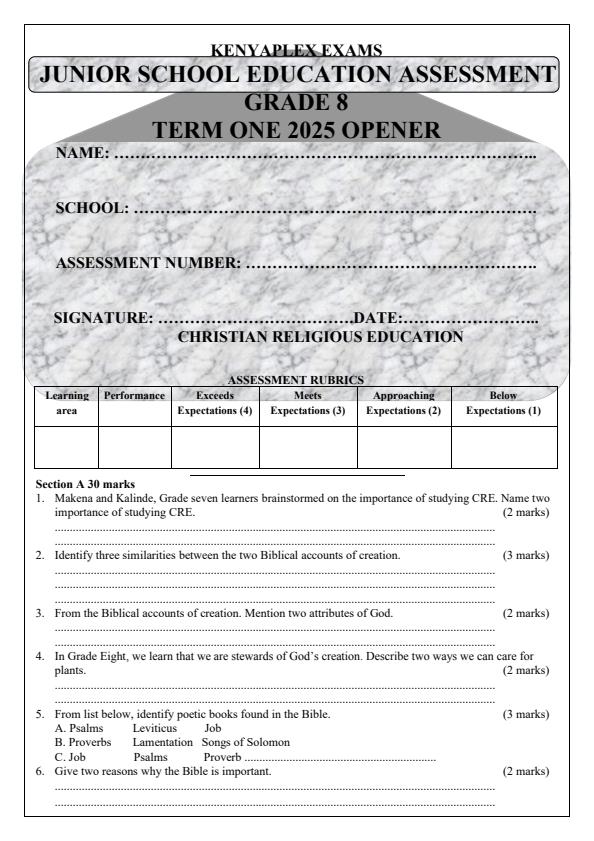 Preview page Grade-8-CRE-Term-1-Opener-Exam-2025_3462_0.jpg