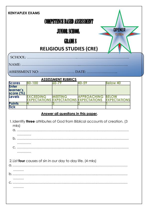 Preview page Grade-8-CRE-Term-3-Opener-Exam-2024_2907_0.jpg