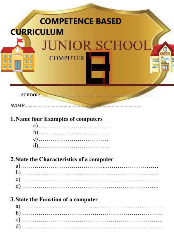 Grade 8 Computer Studies Term 1 Opener Exam 2024 Set 2 1889