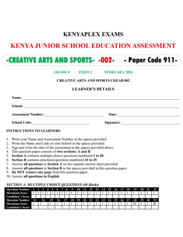 Preview page Grade-8-Creaive-Arts-and-Sports-Mid-Term-1-Exam-2026_5098_0.jpg
