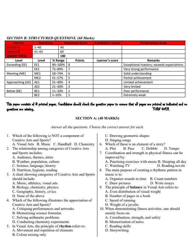 Preview page Grade-8-Creaive-Arts-and-Sports-Mid-Term-1-Exam-2026_5098_1.jpg