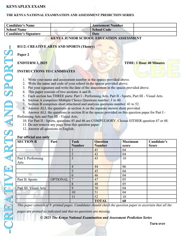 Preview page Grade-8-Creative-Arts-and-Sports-End-of-Term-2-Exam-2025_4403_0.jpg